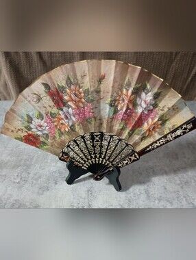 Decorative Floral Hand Fan in Multicolor